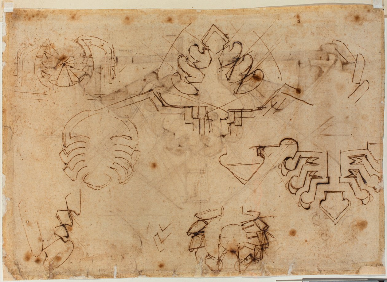 Studien für Befestigungen von Michelangelo Buonarroti