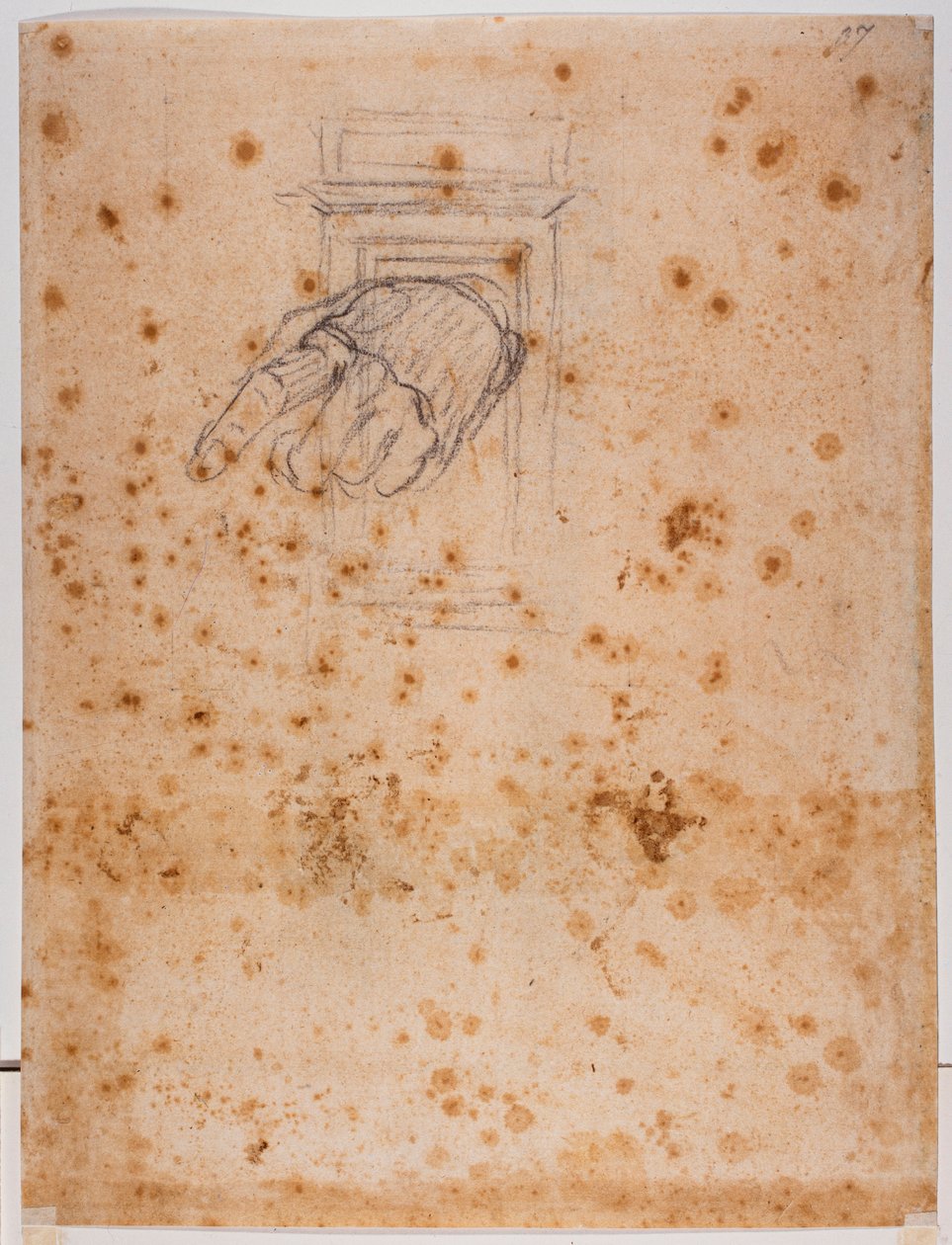 Studie für eine Säule und Hand von Michelangelo Buonarroti