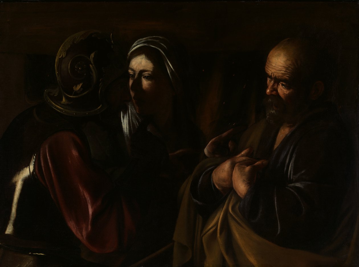 Die Verleugnung des Heiligen Petrus, 1610 von Michelangelo Merisi Caravaggio