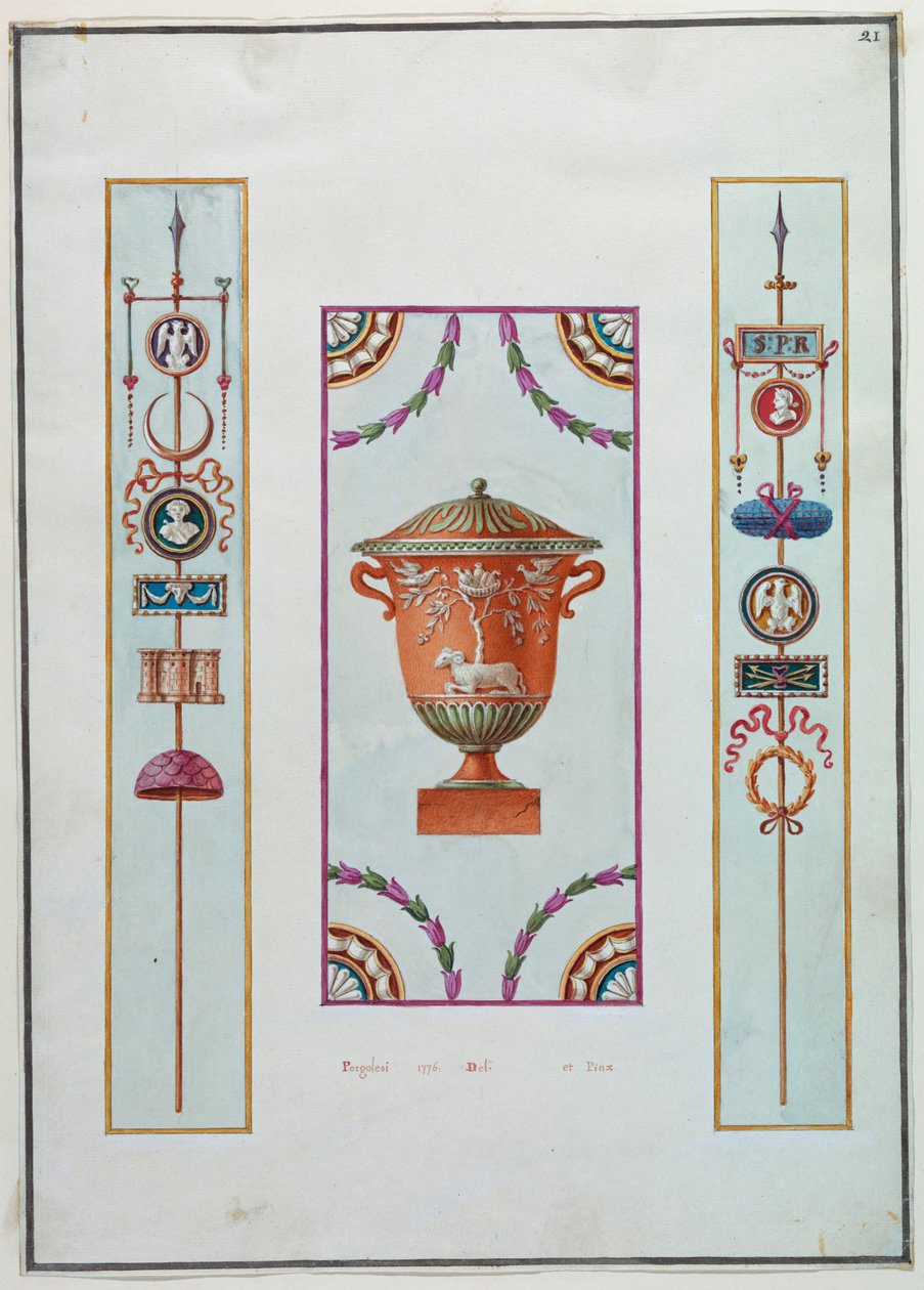 Wanddekoration von Michelangelo Pergolesi