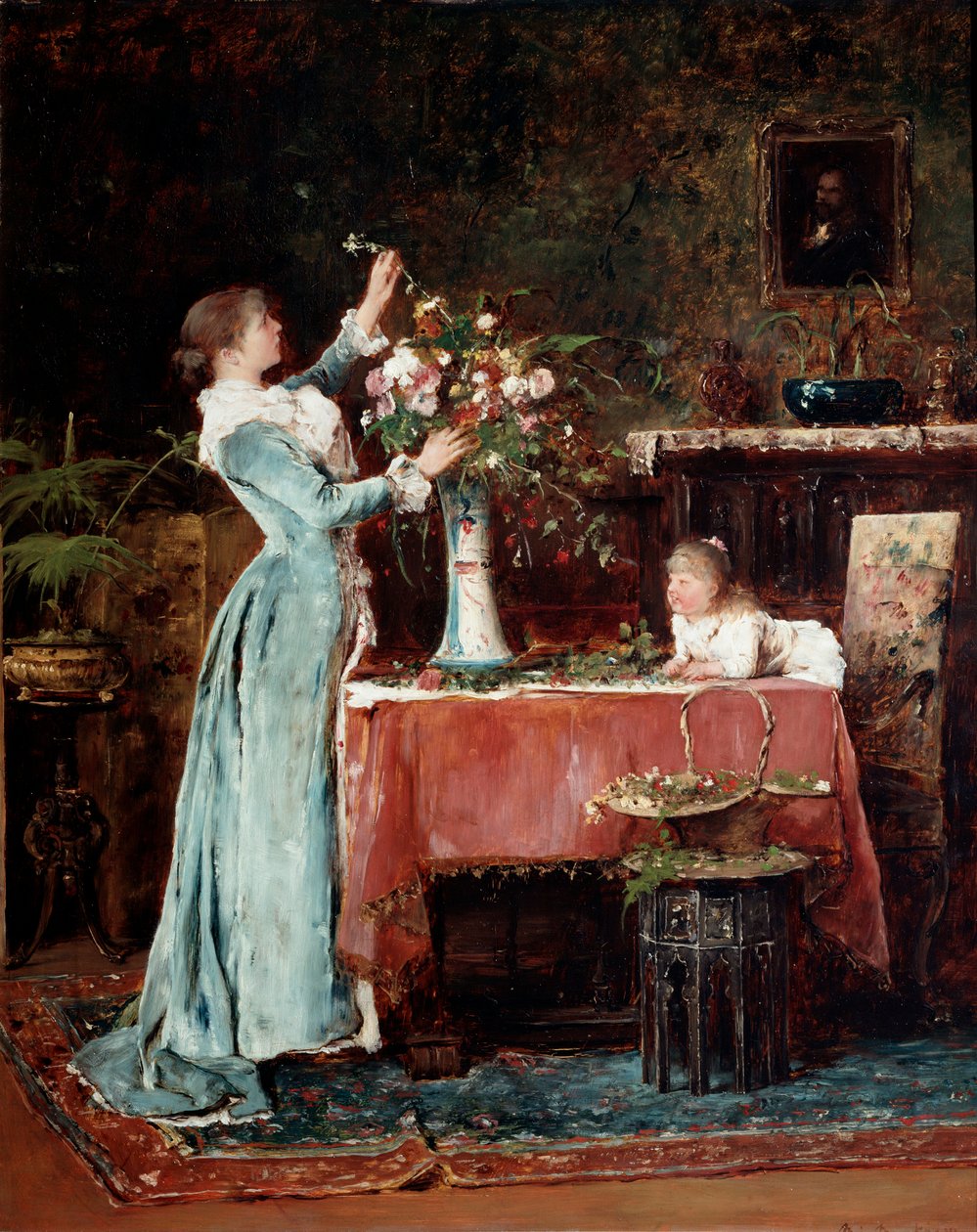 Ein Bouquet zusammenstellen, 1880er Jahre von Mihály Munkácsy