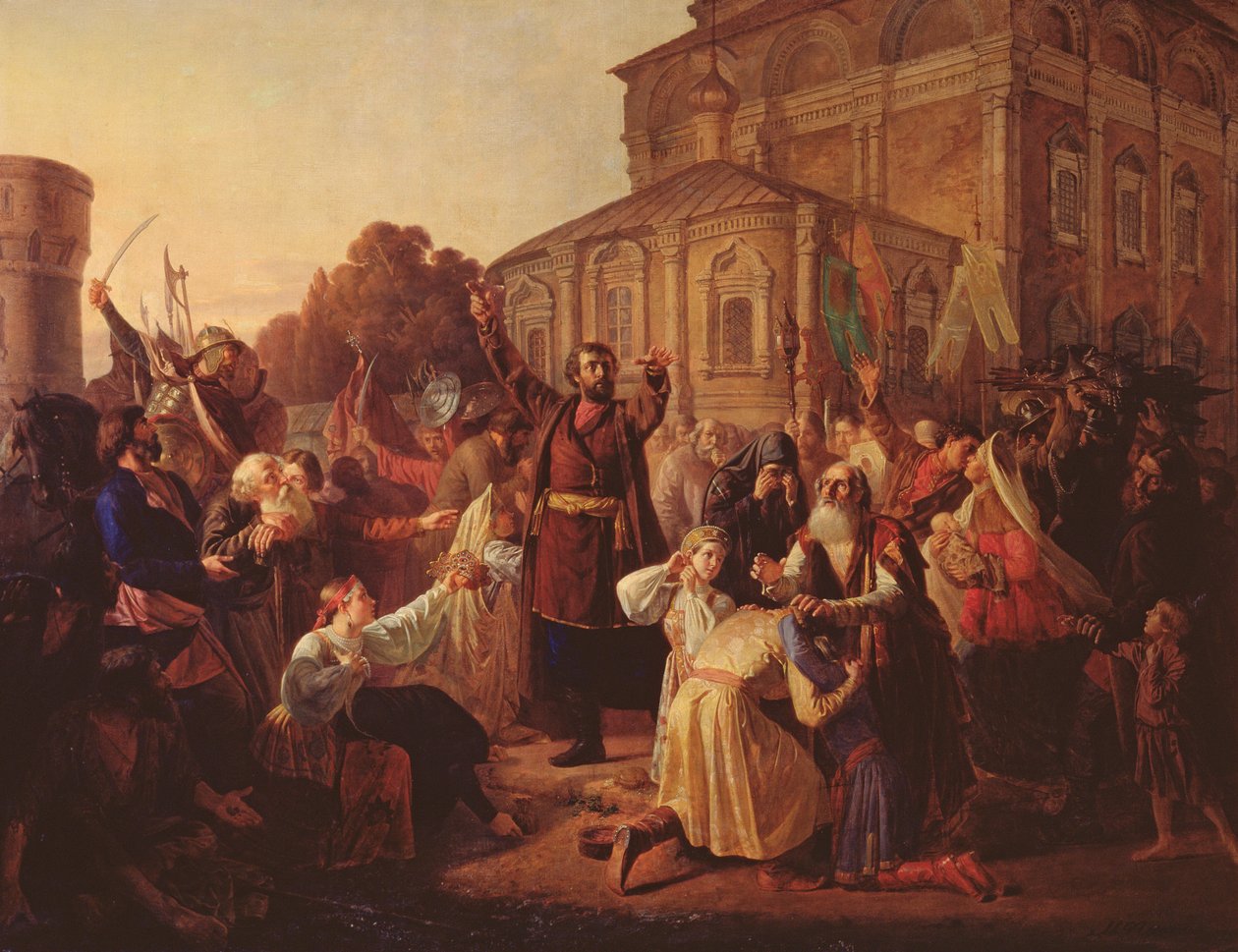 Minin (gest. 1616) appelliert 1611 an die Nowgoroder von Mikhail Ivanovich Peskov