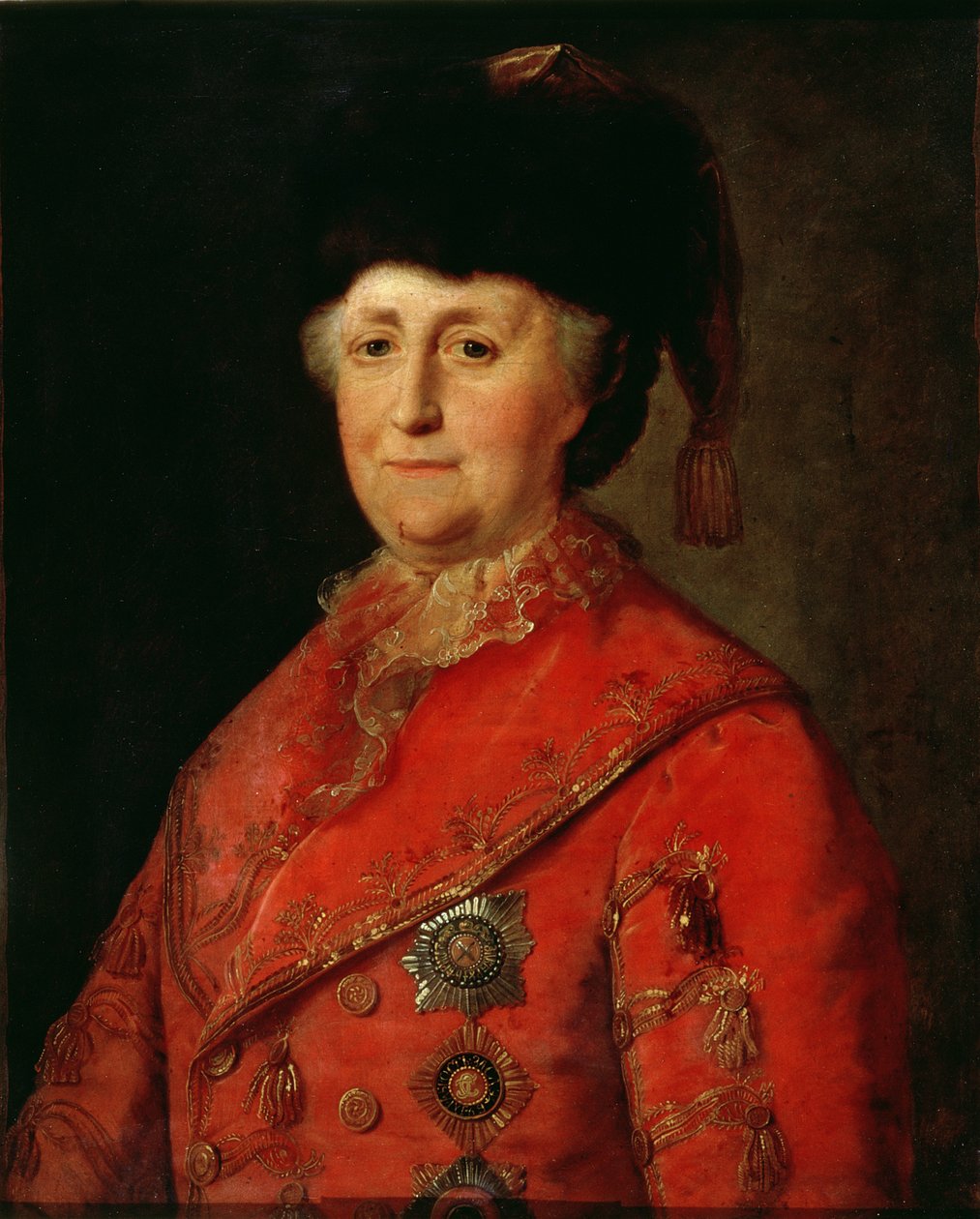 Porträt von Katharina II. der Großen (1729-96) in einem Reisekostüm, 1787 von Mikhail Shibanov