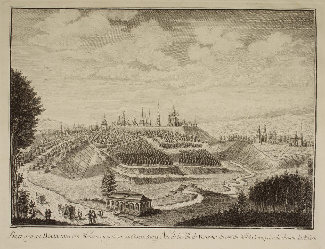 Ansicht der Stadt Wladimir, 1769 von Mikhail Ivanovich Makhaev