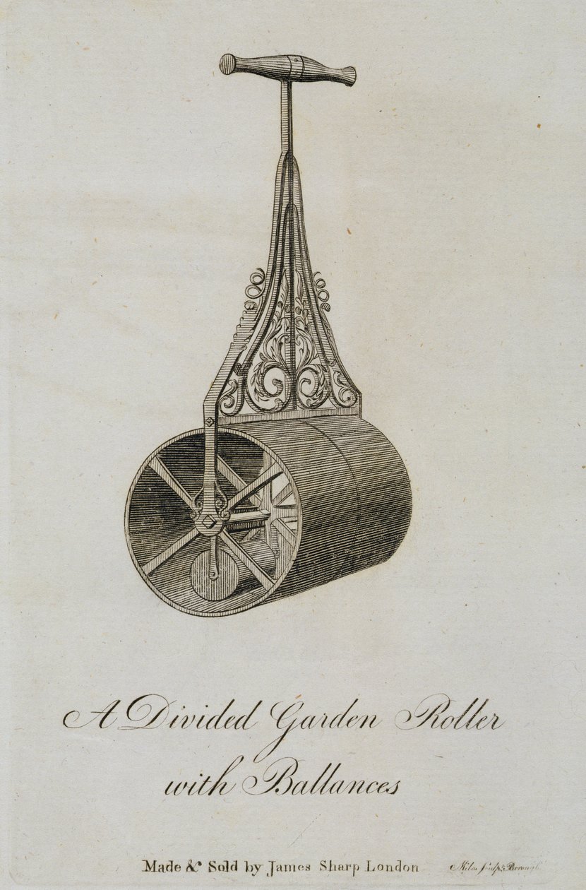 Gartenwalze mit geteiltem Fass und Waagen, 1773 von Miles