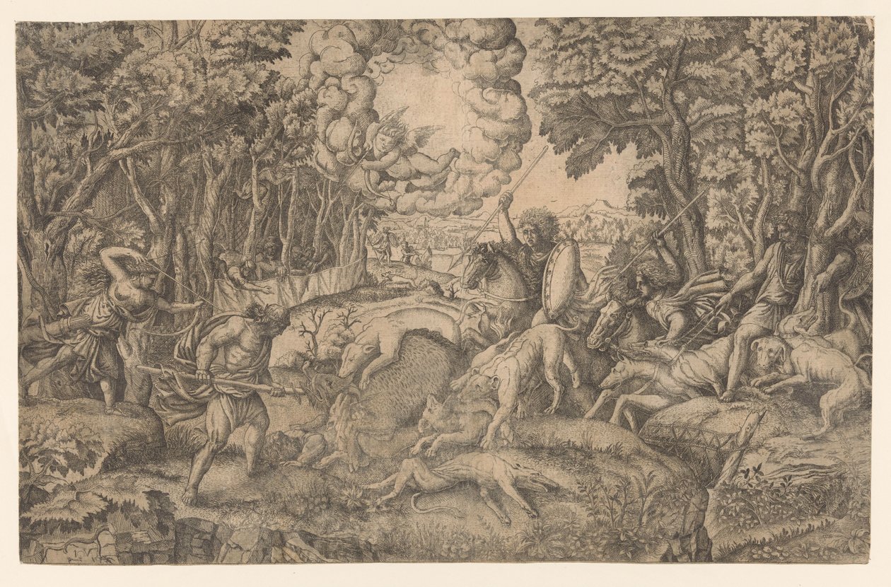 Jagd auf den kalydonischen Eber von Monogrammist IQV