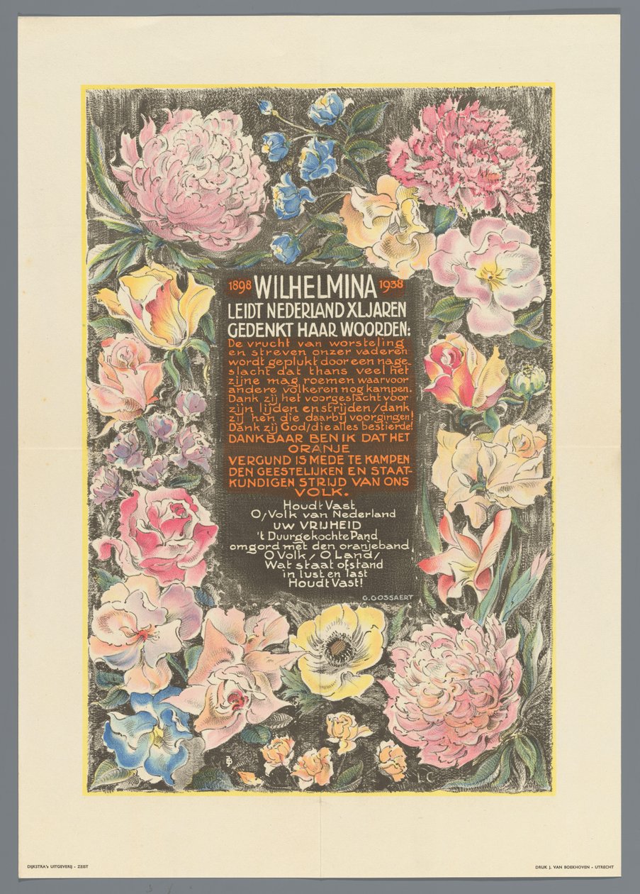 Wilhelmina führt die Niederlande 40 Jahre von Monogrammist JB (20e eeuw)