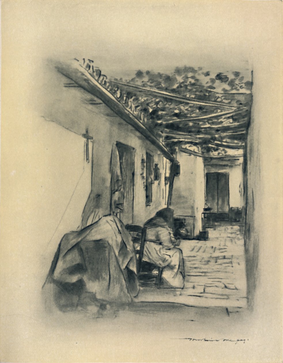 Innenhof in Sevilla von Mortimer L Menpes
