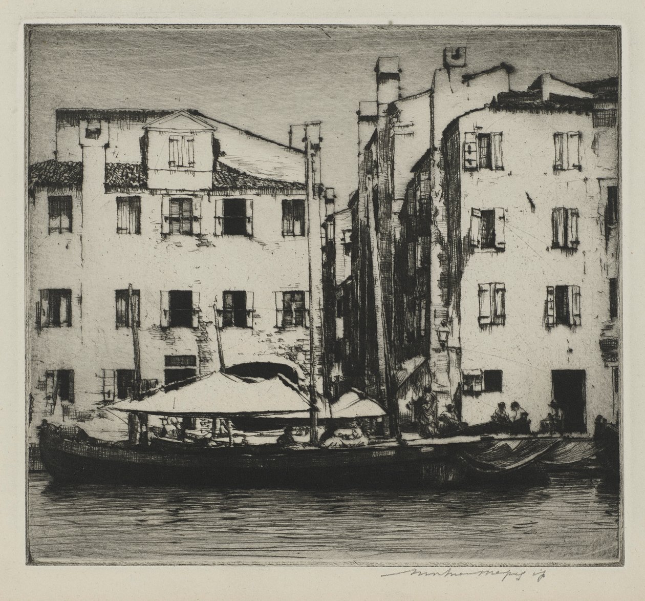 Boote auf einem Kanal, Venezianische Insel von Mortimer Menpes