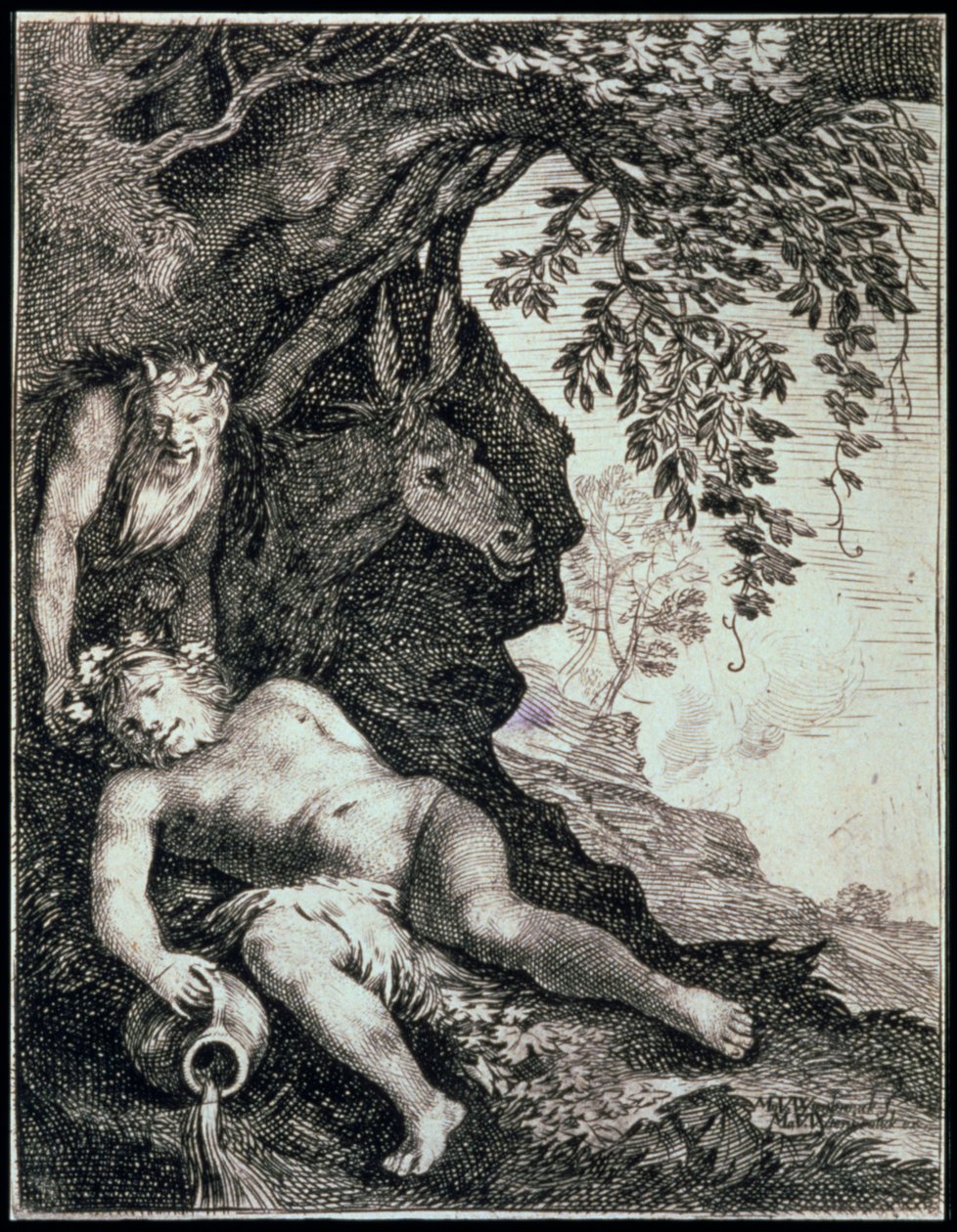 Der betrunkene Silenus, 17. Jahrhundert von Moses van Uyttenbroeck