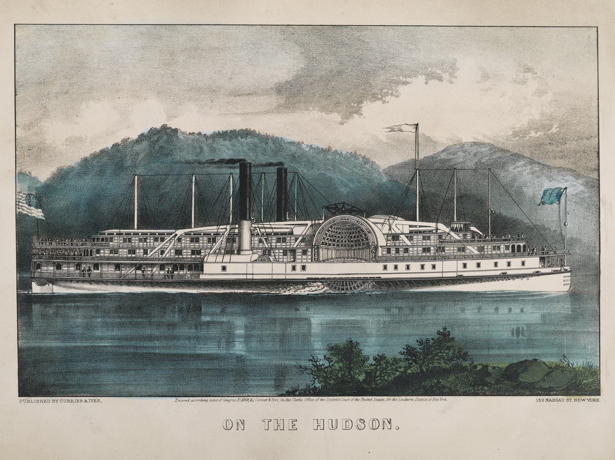 Am Hudson, 1869 von N. and Ives, J.M. Currier