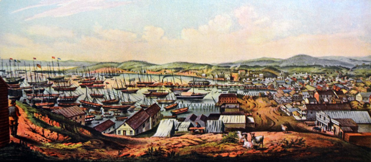 Currier & Ives Illustration 19. Jahrhundert. Blick auf San Francisco, Kalifornien von N. and Ives, J.M. Currier