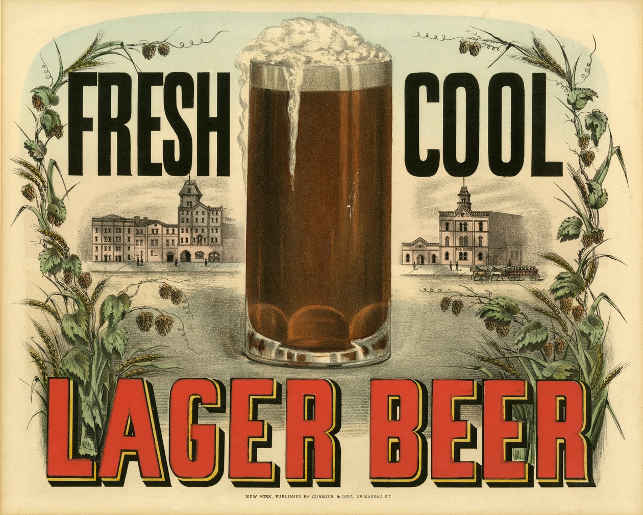 Frisches kühles Lagerbier von N. and Ives, J.M. Currier