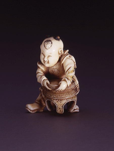 Netsuke, Darstellung eines Karako, ca. 1830 von Nagahama Sokei