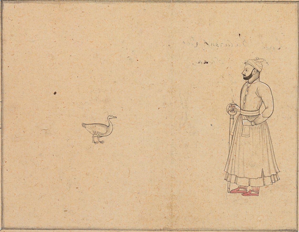 Raja Balwant Dev Singh und ein Schwan, ca. 1750-55 von Nainsukh