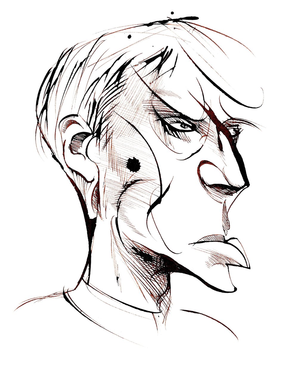 Boris Pasternak, russischer Dichter und Romanautor (1890-1960), Sepia-Karikatur von Neale Osborne