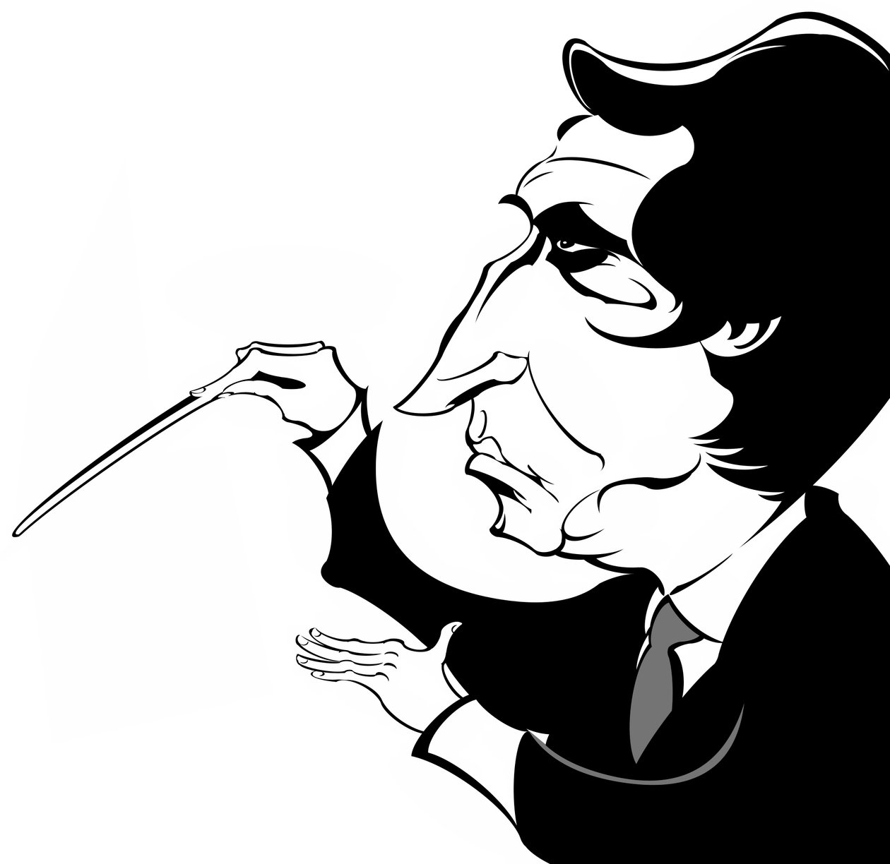 Riccardo Muti - Karikatur des italienischen Dirigenten von Neale Osborne