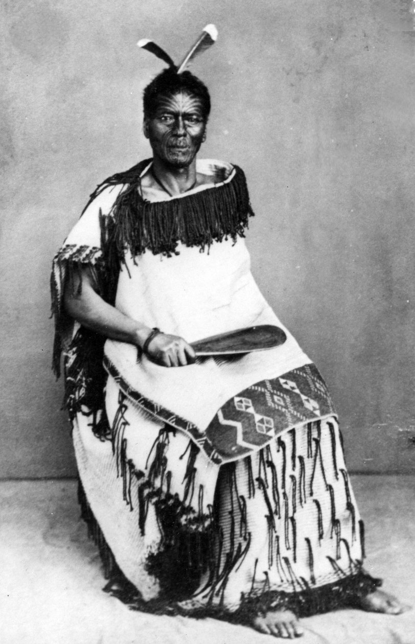 Porträt eines Maori-Mannes, vor 1880 von New Zealand Photographer
