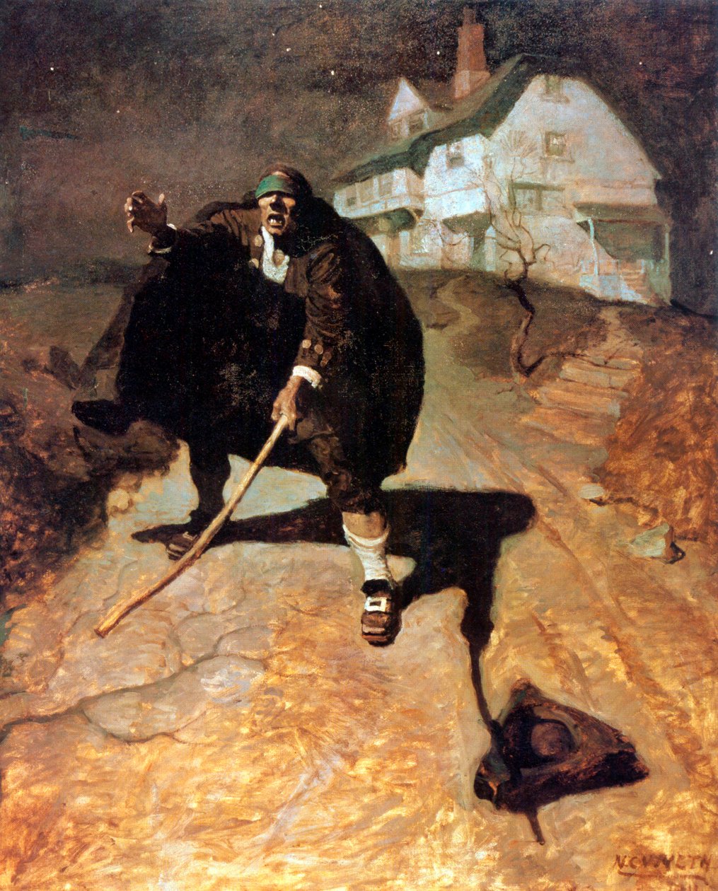 Blinder Pew, Illustration aus Die Schatzinsel, 1911 von Newell Convers Wyeth