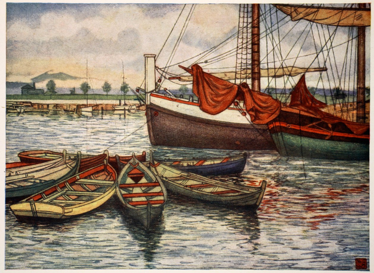Trondhjem: Alte Boote, 1905 von Nico Jungman