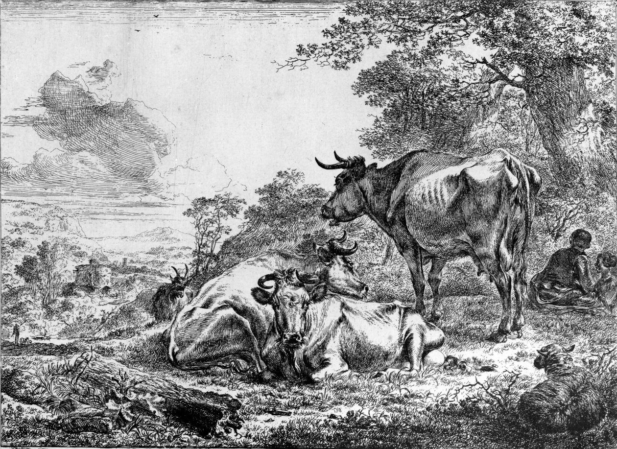 Drei Kühe von Nicolaes Pietersz. Berchem