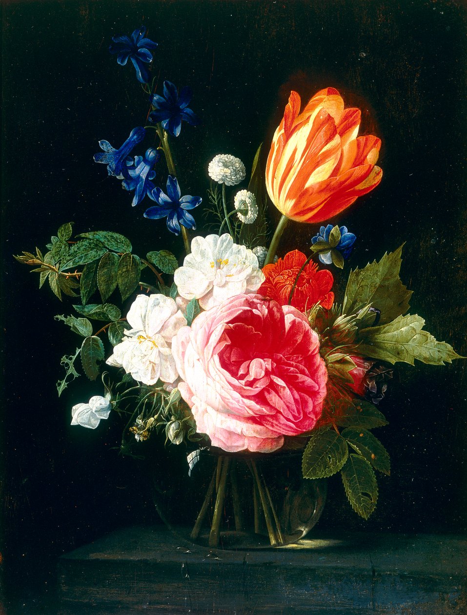 Metallvase mit einem Blumenstrauß von Nicolaes van Veerendael