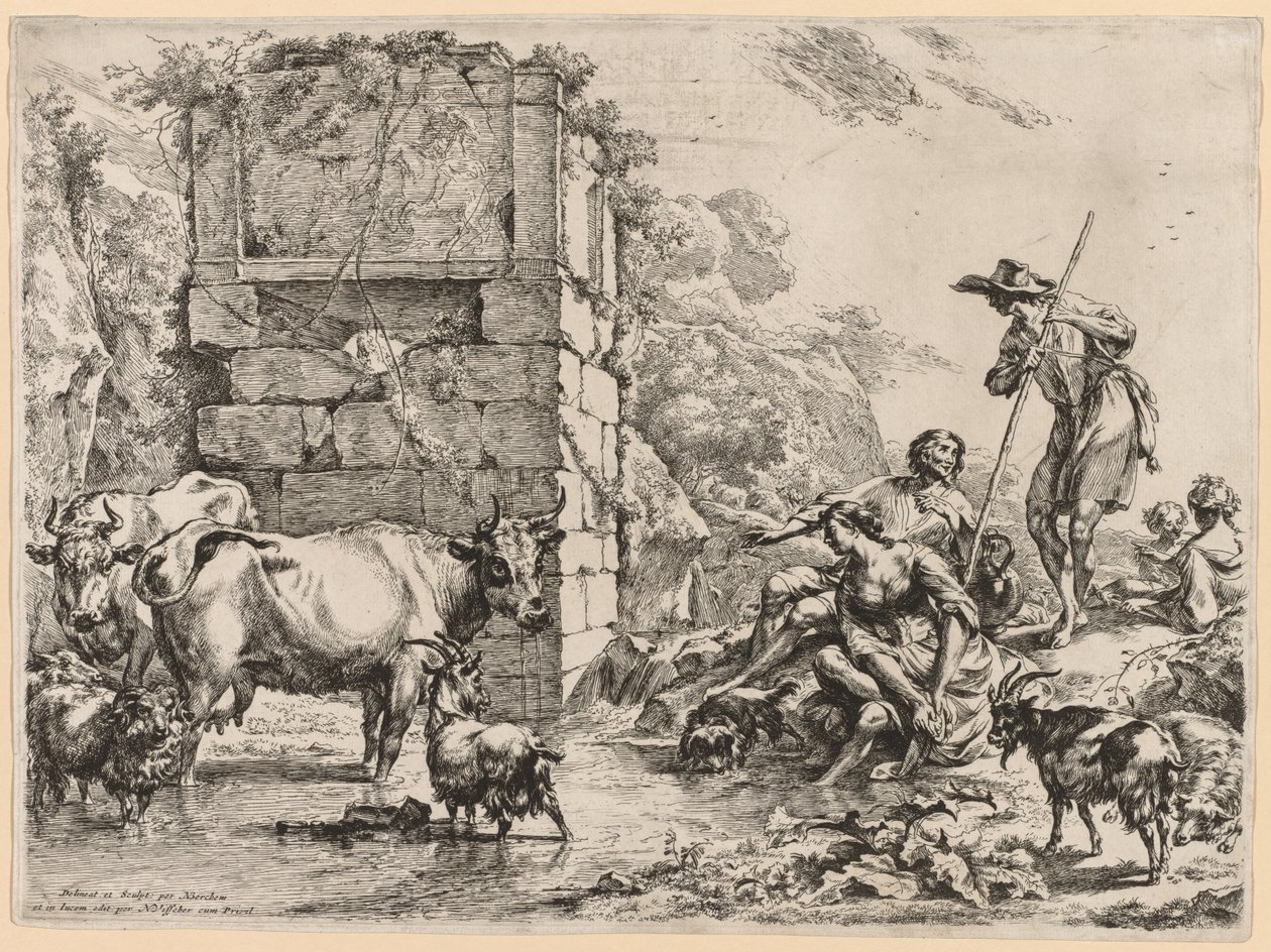 Der Wasserplatz von Nicolaes Pietersz. Berchem
