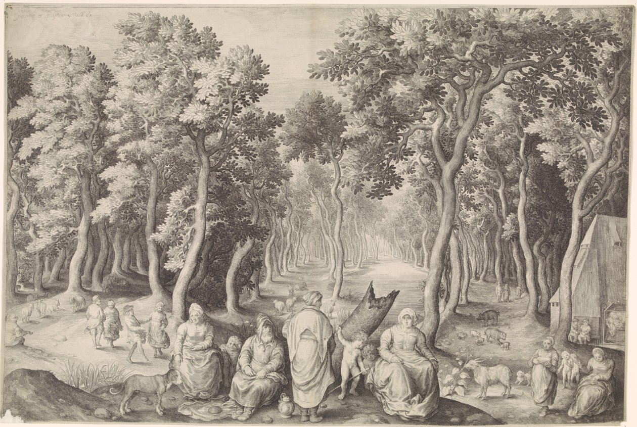 Bauernfamilie im Wald von Nicolaes de Bruyn