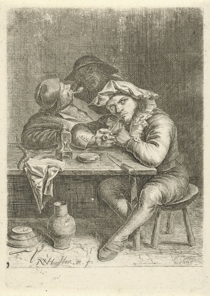 Zwei Raucher an einem Tisch von Nicolaes van Haeften