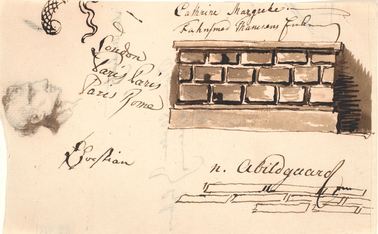Studie einer Mauer von Nicolai Abildgaard
