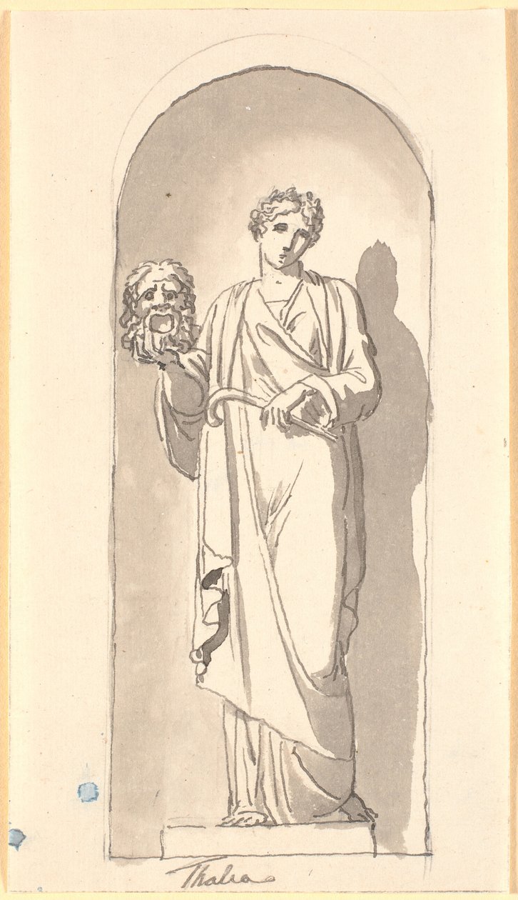 Thalia als Statue in einer Nische von Nicolai Abildgaard
