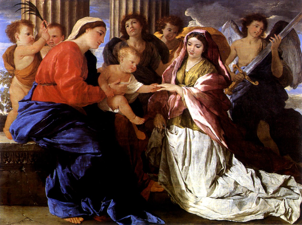 Mystische Hochzeit der heiligen Katharina von Nicolas Poussin