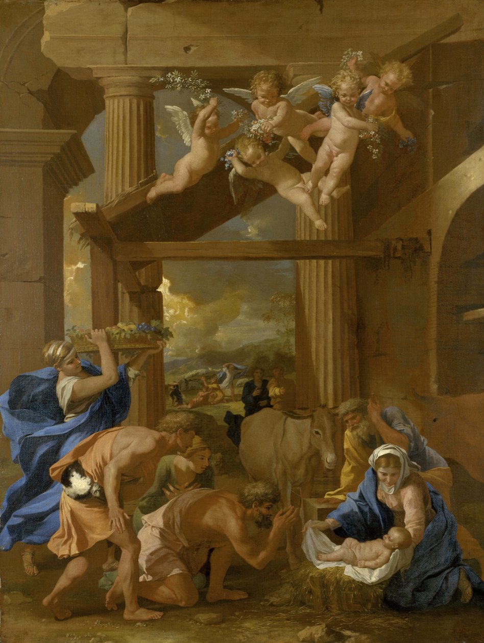 Die Anbetung der Hirten, um 1633 von Nicolas Poussin