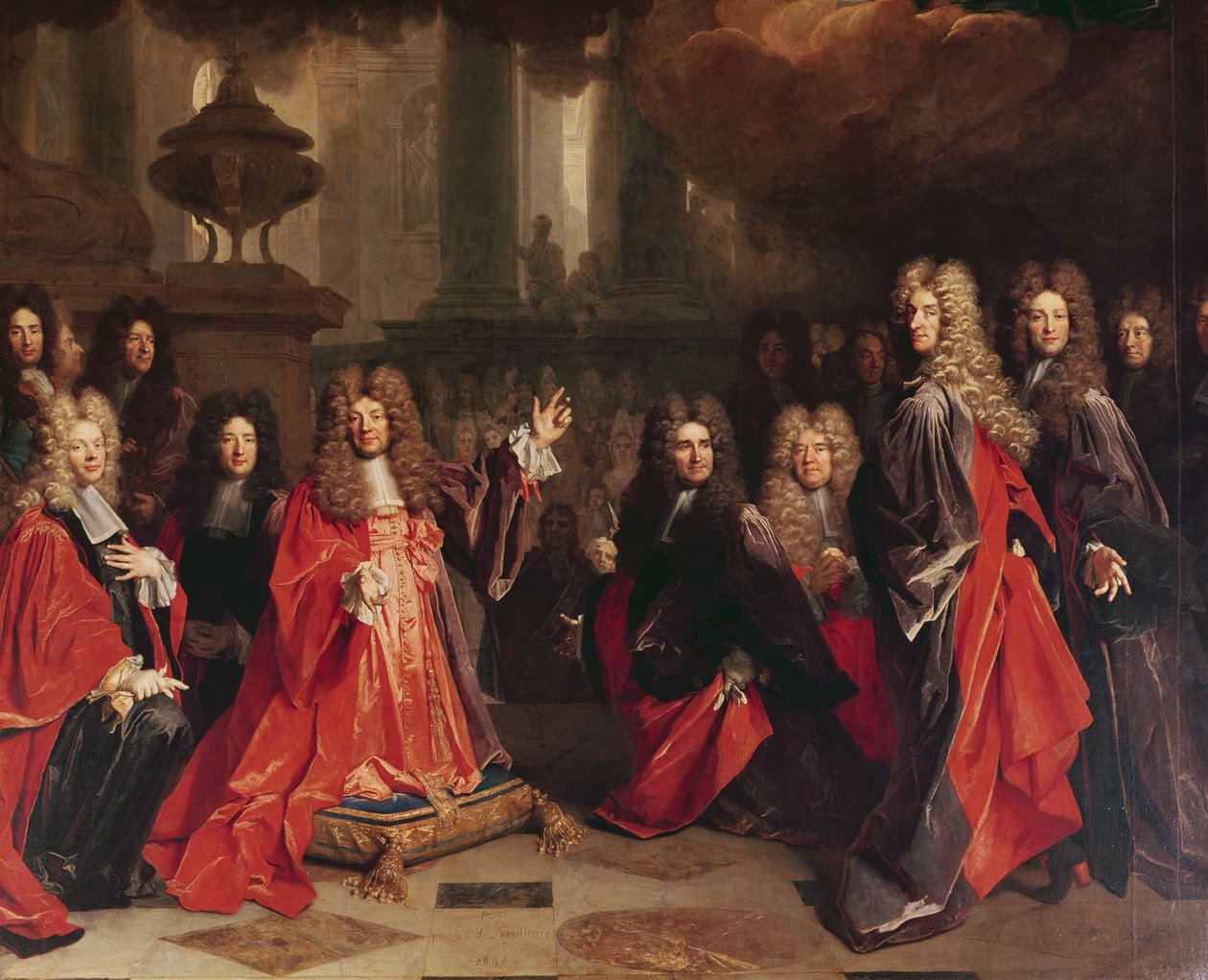 Ex-Voto, Detail der Schöffen, 1696 von Nicolas de Largillière