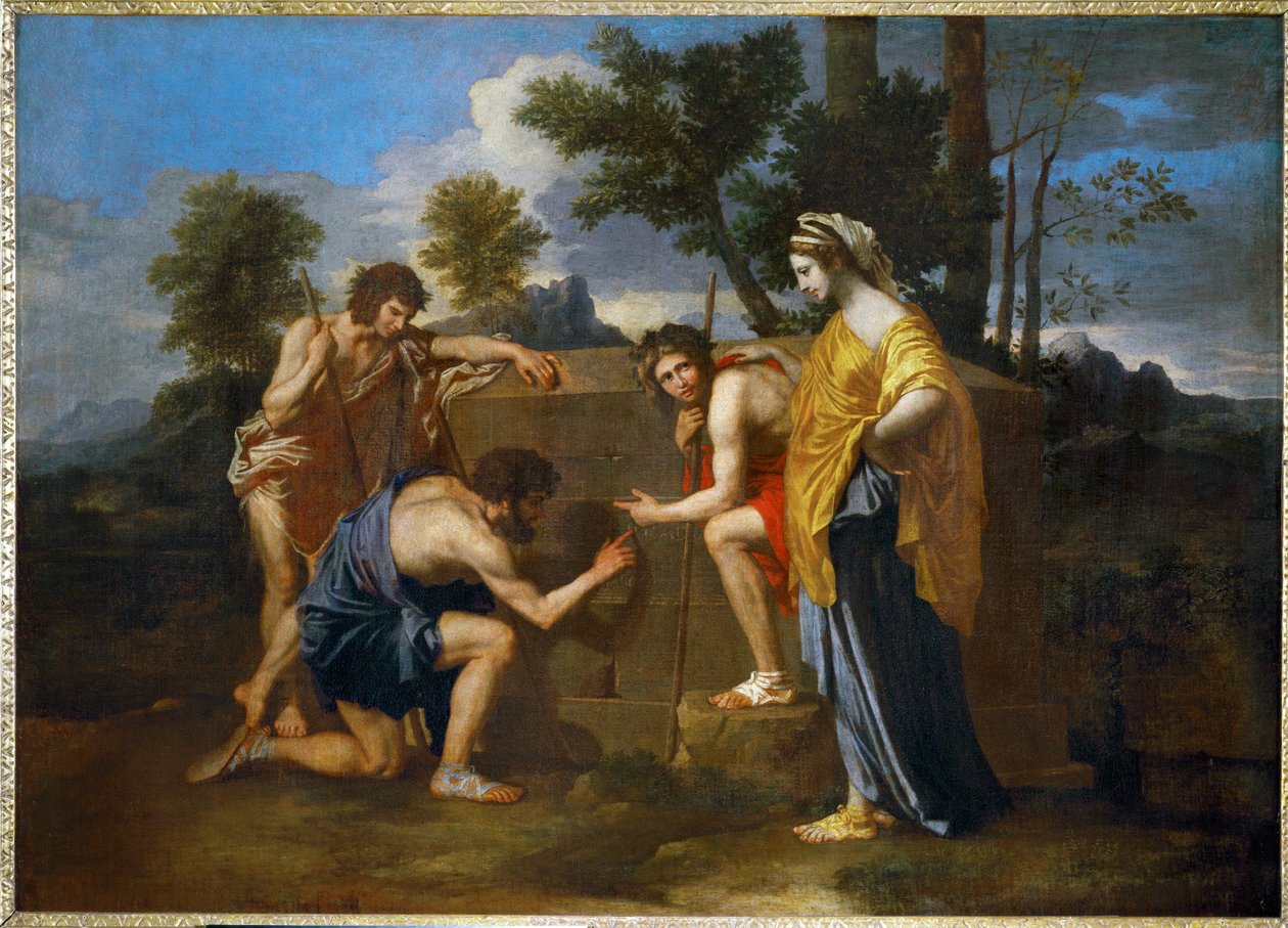 Arkadische Hirten von Nicolas (attr.to) Poussin