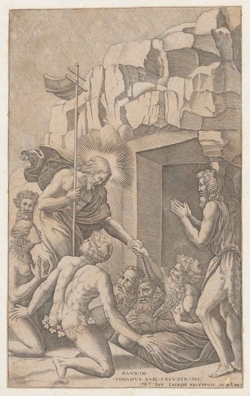 Christus im Limbus, nach Raphael, 1541 von Nicolas Beatrizet