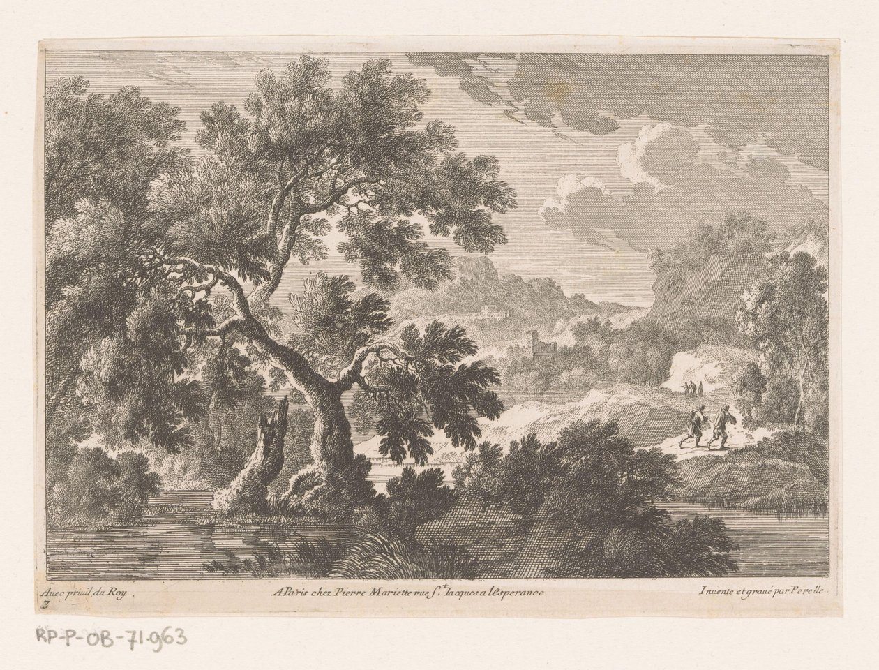 Landschaft mit Bäumen am Wasser (Boslandschaften) von Nicolas Perelle