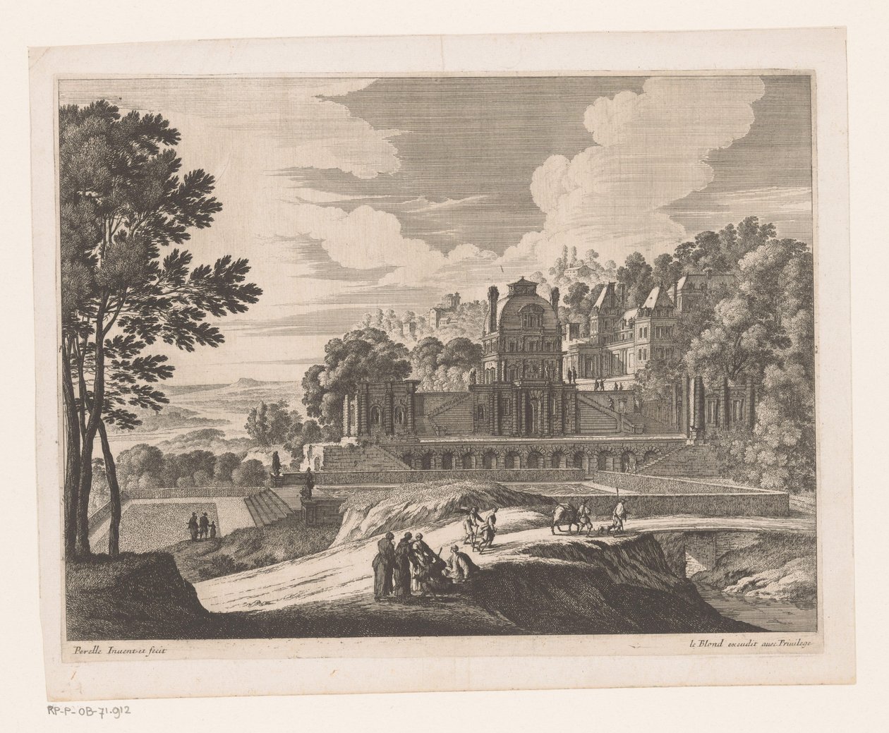 Landschaft mit Schloss von Nicolas Perelle