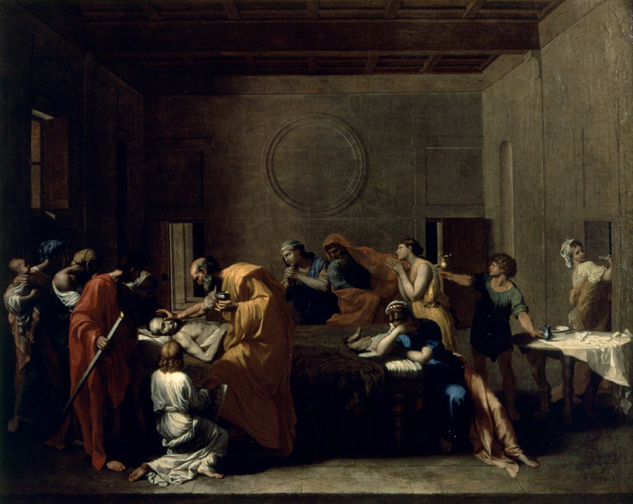 Letzte Ölung, um 1638-40 von Nicolas Poussin