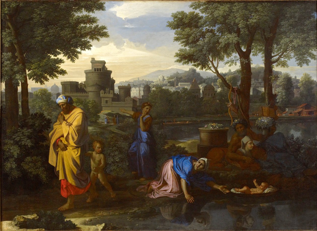Die Aussetzung des Moses, 1654 von Nicolas Poussin