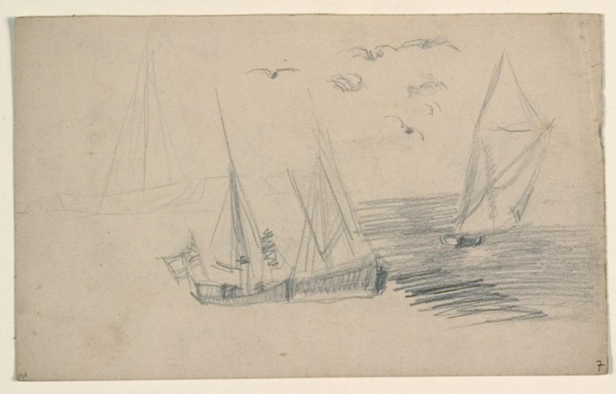 Skizzen von Fischerbooten von Niels Larsen Stevns