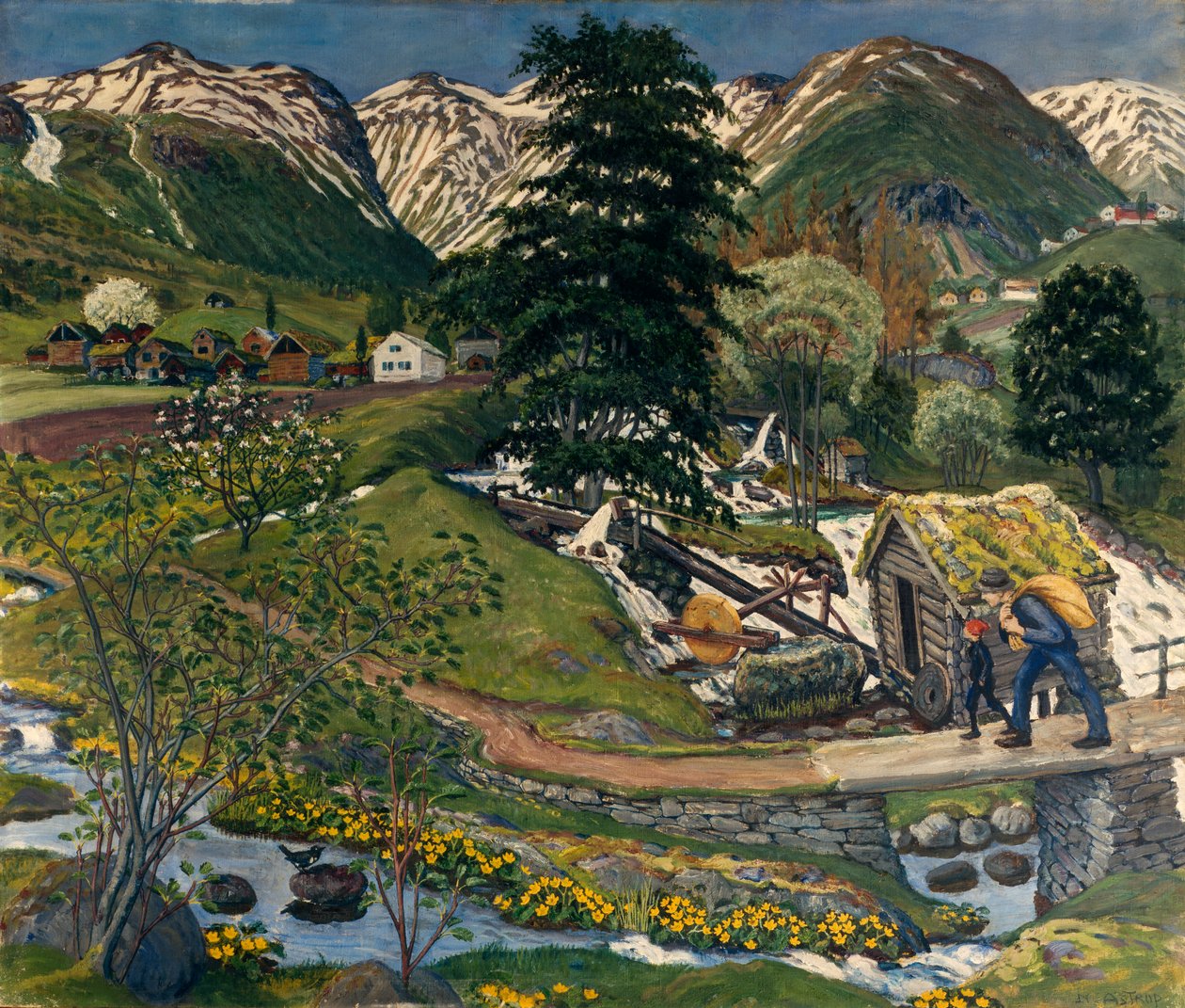 Kvennagong und Jolster Hof von Nikolai Astrup