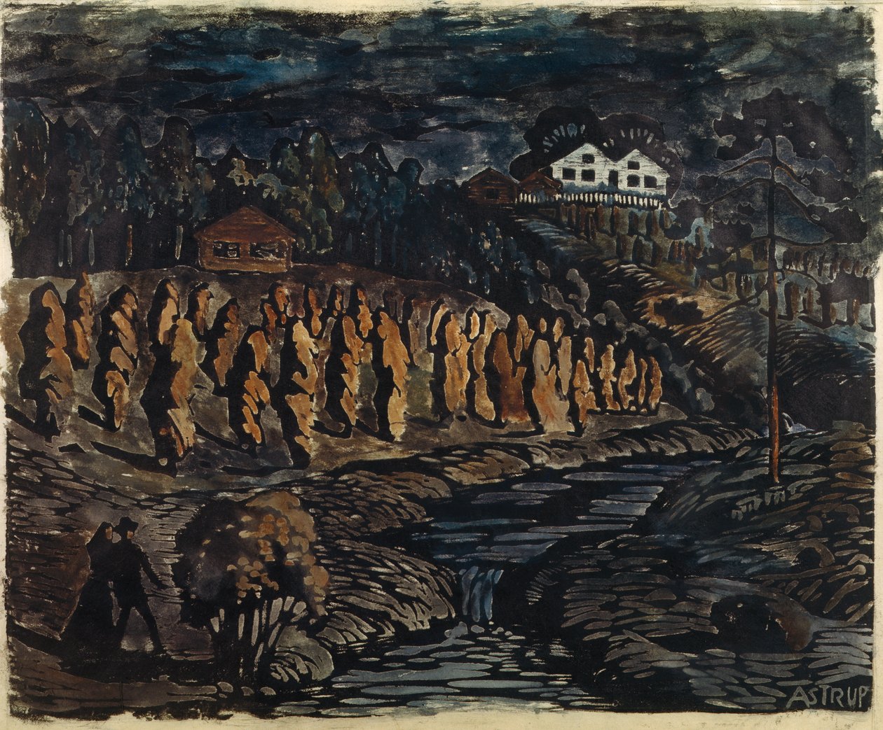 Große Garben auf einem Pfahl von Nikolai Astrup