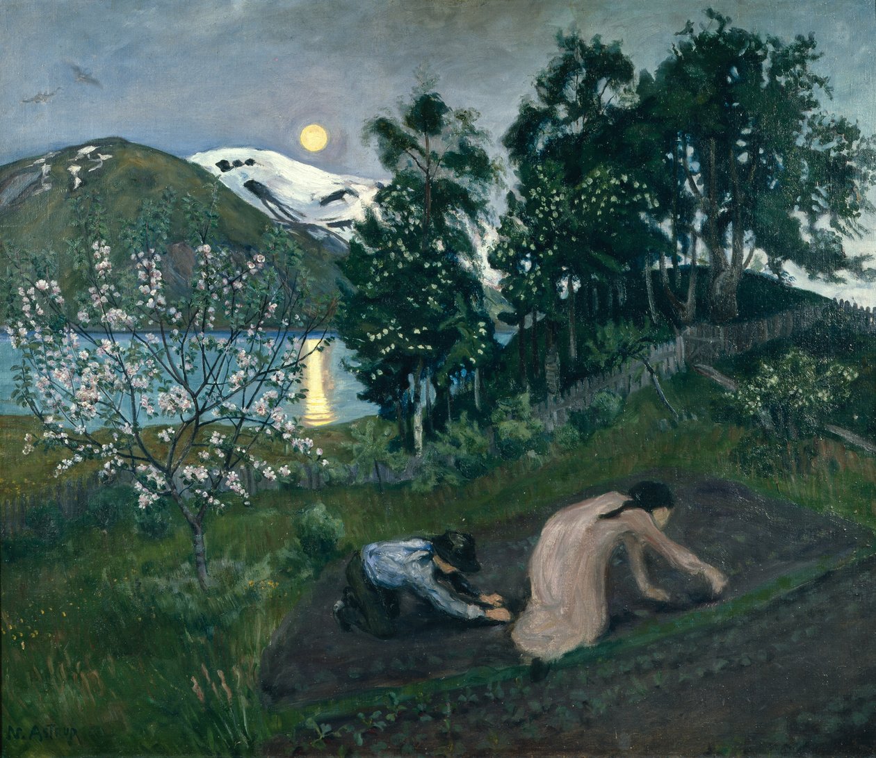 Frühlingsnacht im Garten von Nikolai Astrup