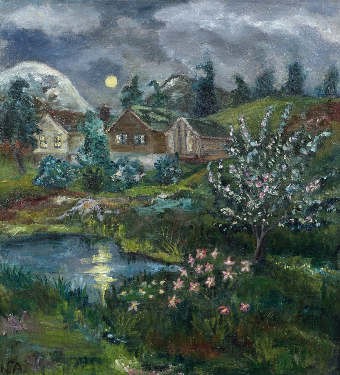 Frühlingsnacht mit Vollmond von Nikolai Astrup