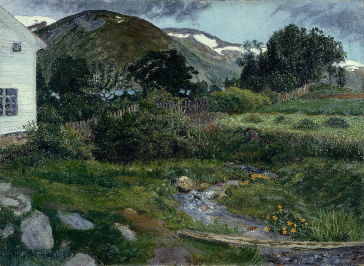 Das Pfarrhausgelände, Jølster von Nikolai Astrup