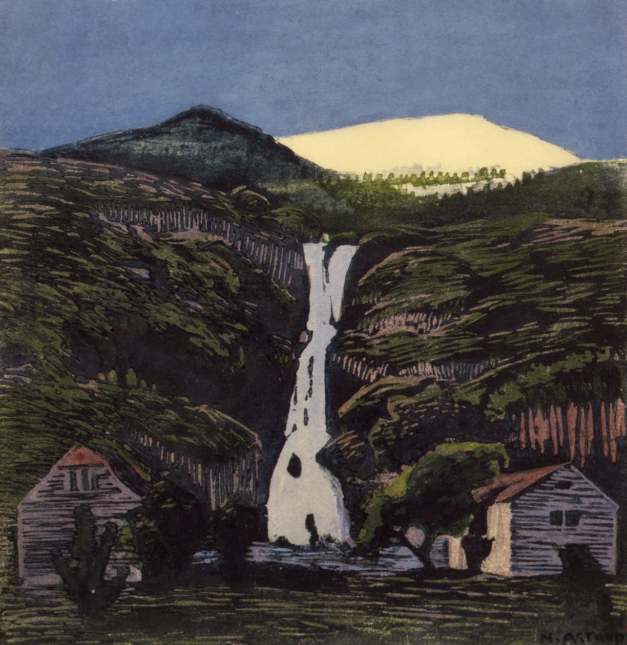 Wasserfall und Gletscher von Nikolai Astrup