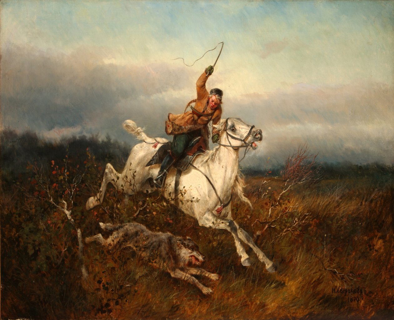 Wolfsjagd, 1870 von Nikolai Yegorovich Sverchkov