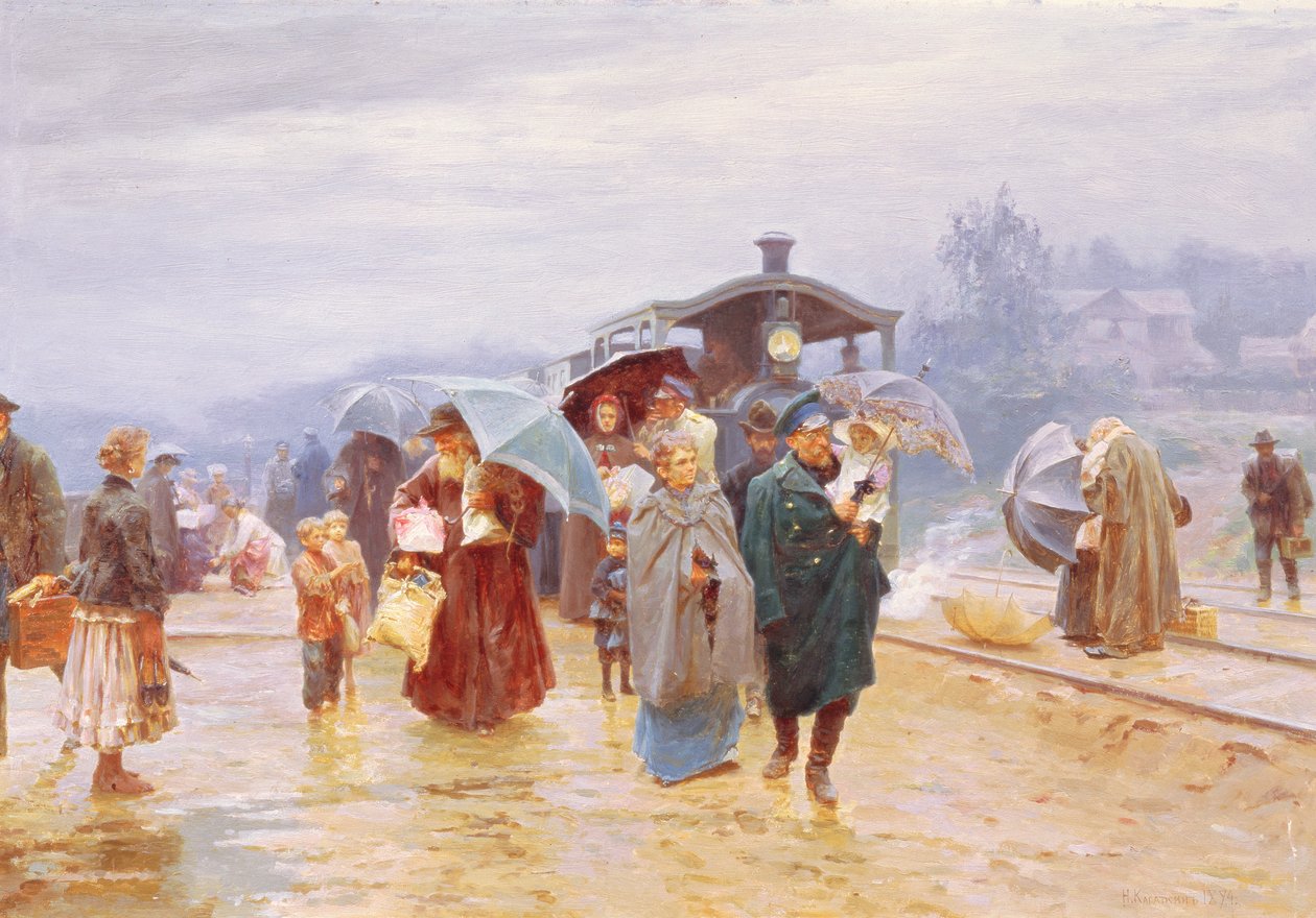 Der Zug ist angekommen, 1894 von Nikolaj Alekseevich Kasatkin