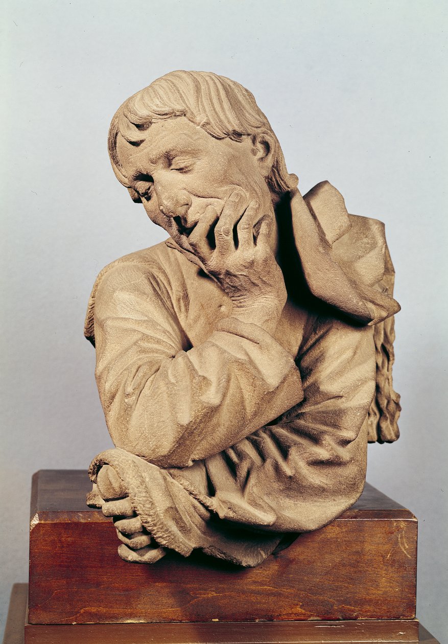 Büste eines Mannes, der sich auf seinen Ellbogen stützt oder Selbstporträt, 1467 von Nikolaus Gerhaert von Leyden
